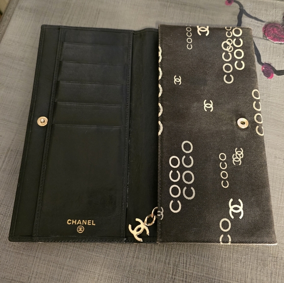 CHANEL Rare Vintage Long Coco Wallet. Canvas. Brown.VGUC - Picture 6 of 13